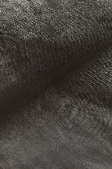 WASHED LINEN TOPPER - Dark grey by Zara