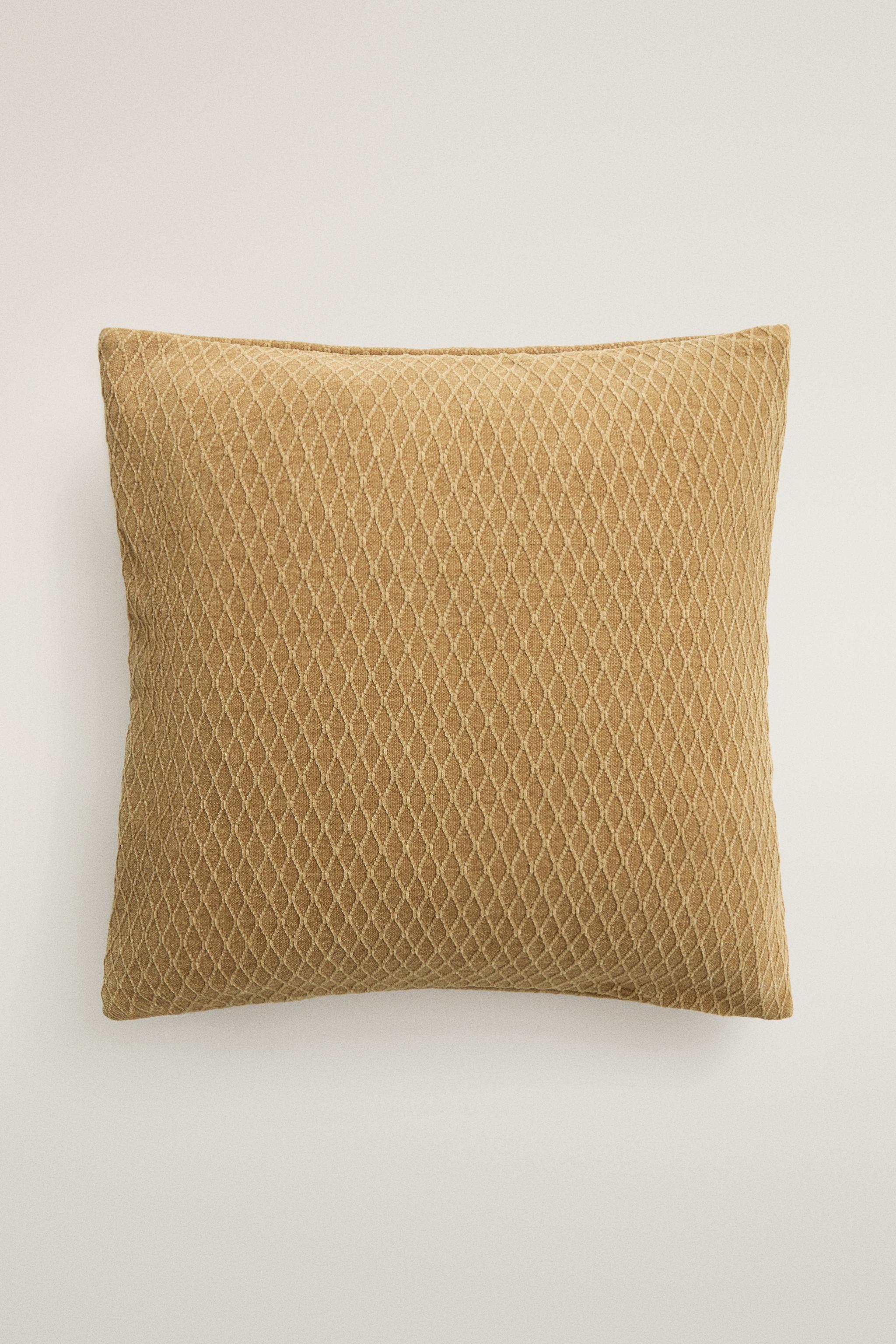 CHENILLE RAISED DIAMOND DESIGN THROW PILLOW COVER