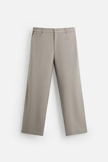 STRAIGHT-LEG TROUSERS - Stone by Zara