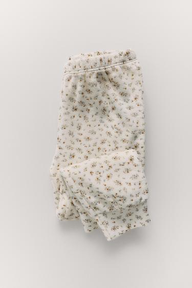 1 1/2-6 YEARS/ FLORAL VELOUR PYJAMAS - Ecru by Zara