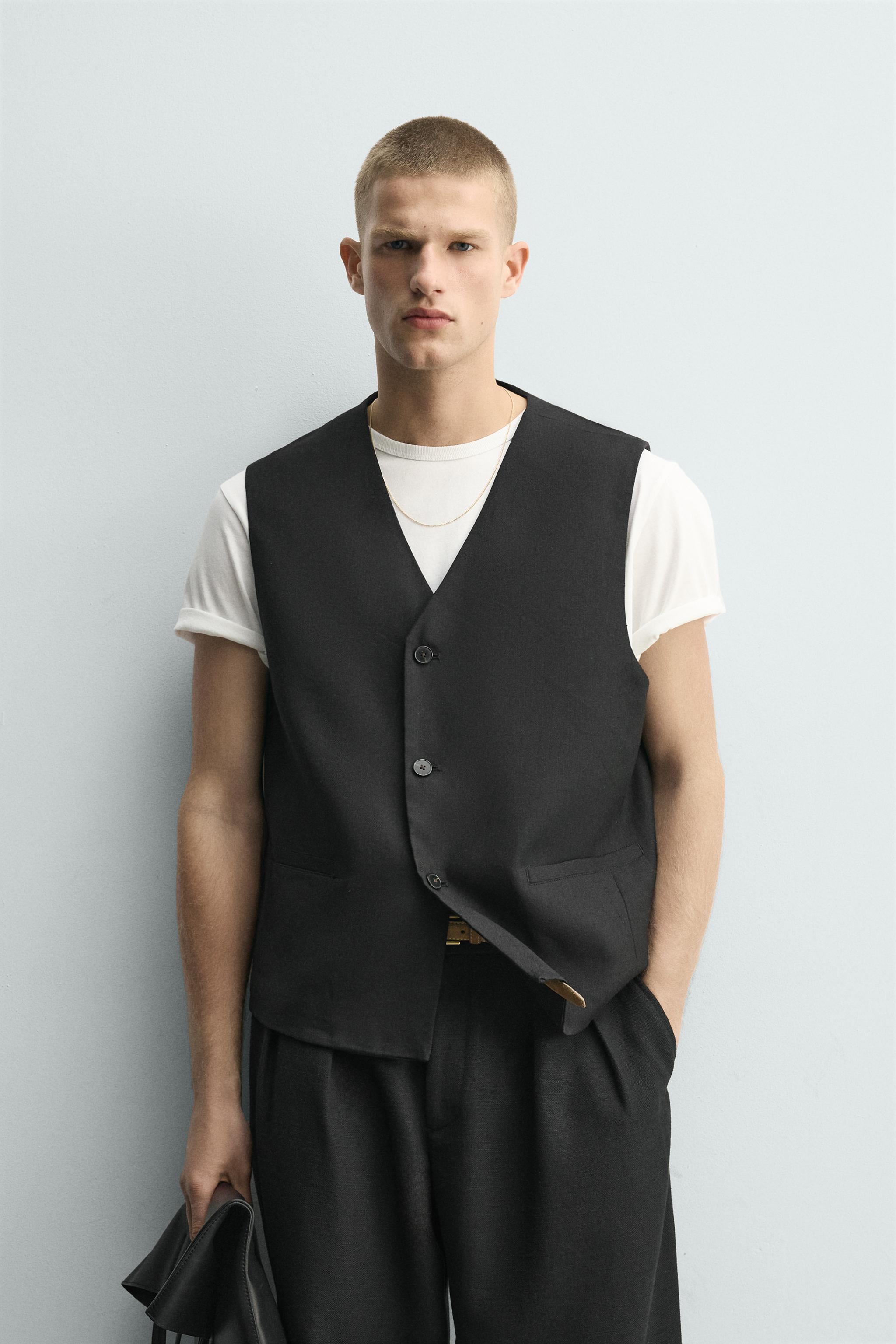 LINEN - WOOL VEST - Black | ZARA United States