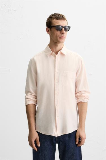 REGULAR FIT SHIRT - Light pink by Zara