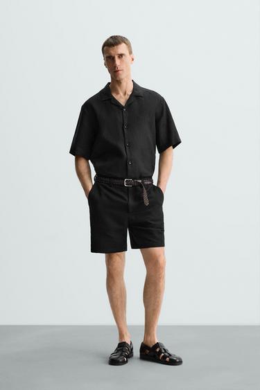 100% LINEN LIMITED EDITION SHIRT - Black by Zara - Image 0