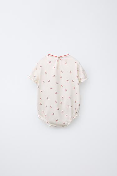 FLORAL BODYSUIT - Light ecru by Zara - Image 1