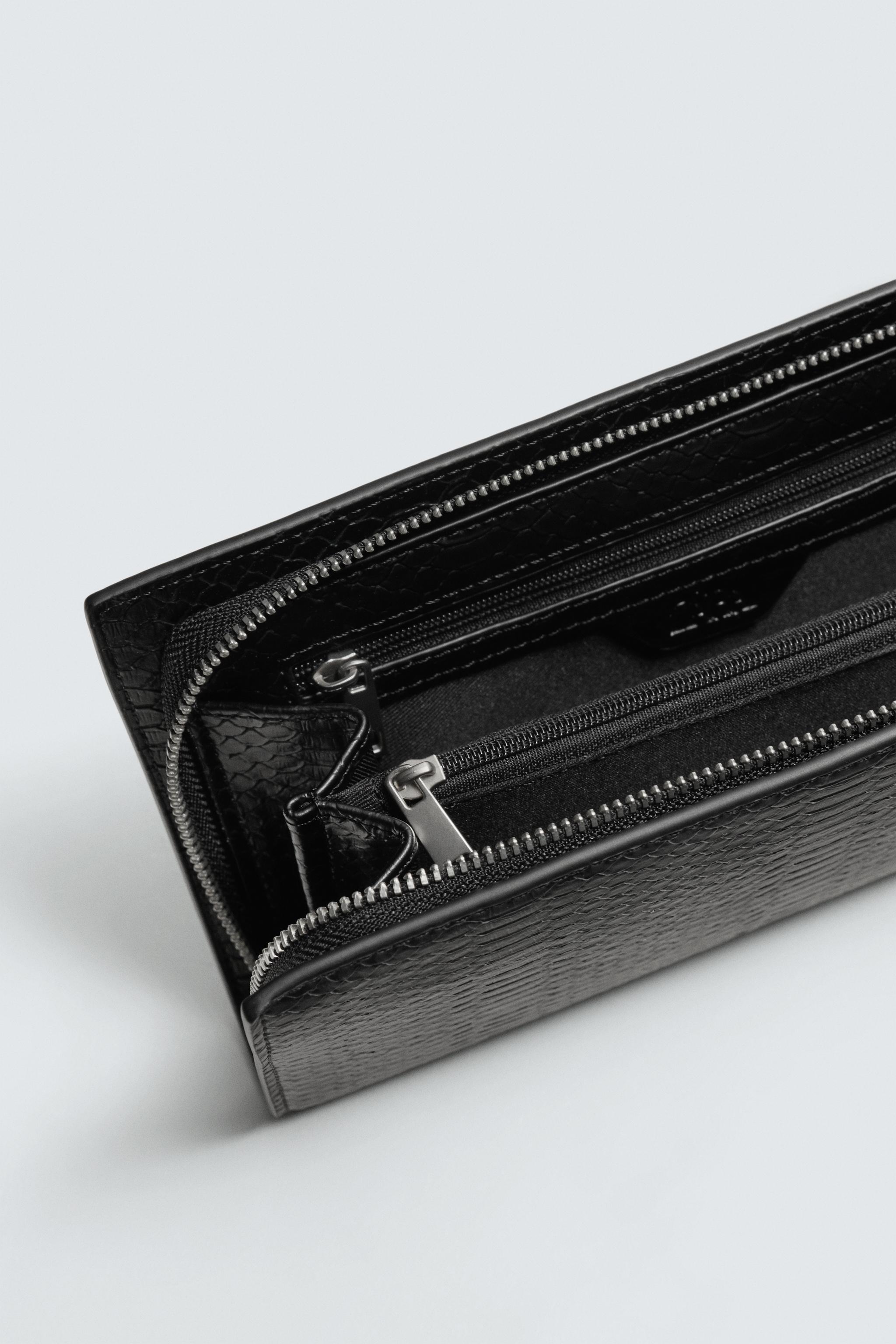 CARTEIRA XL COM TEXTURA GRAVADA - Preto | ZARA Brasil