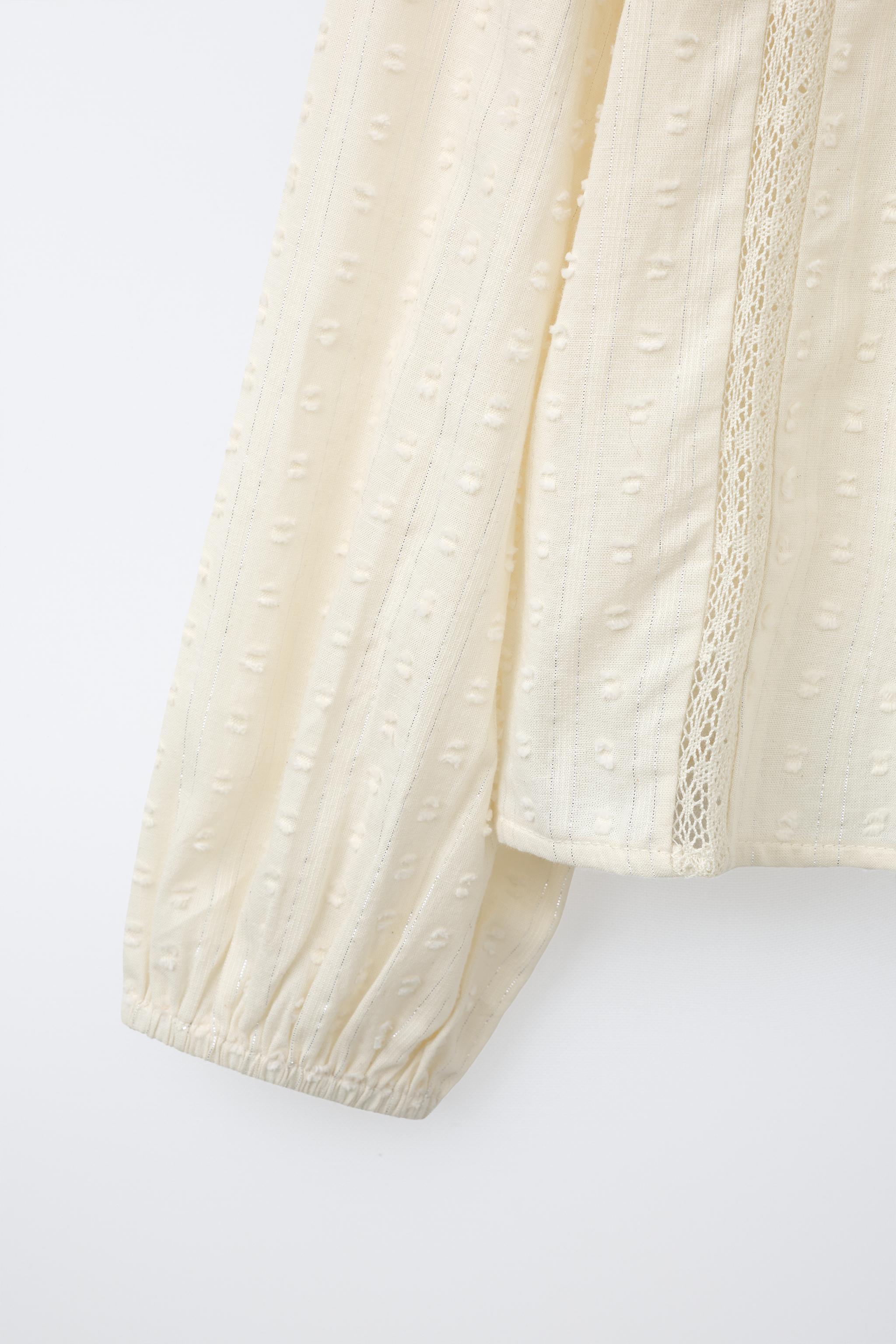 ❤️ seryutar様❤️ LACE TRIM ROMANTIC SHIRT - Oyster-white | ZARA United States