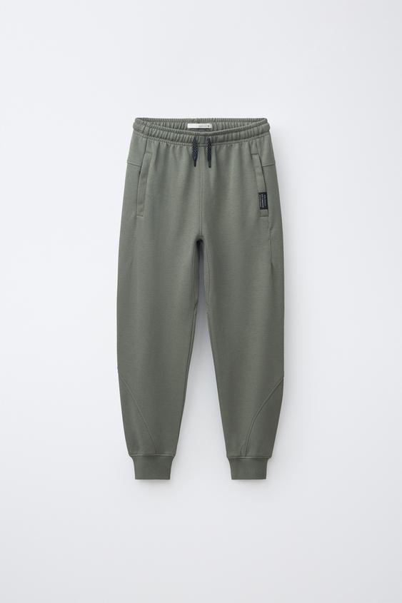 PANTALÓN FELPA INTERLOCK - Khaki claro de Zara - Imagen 0