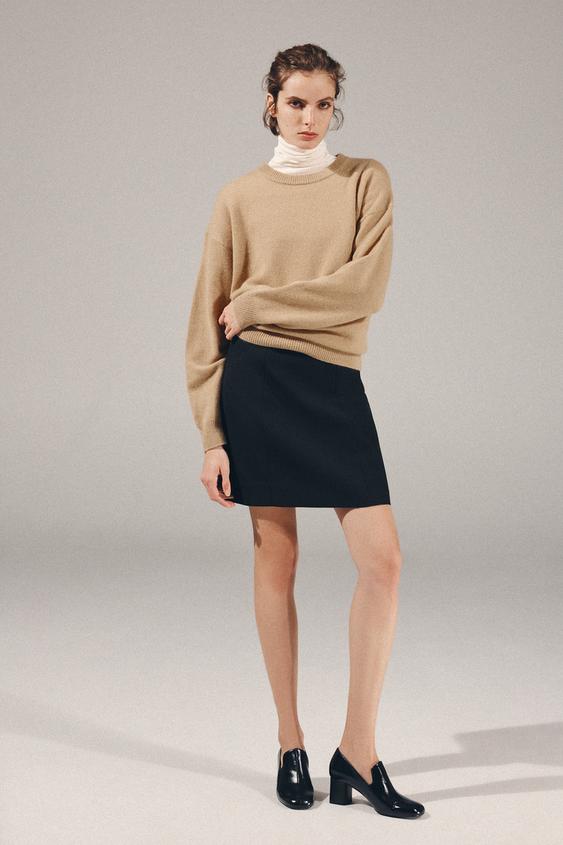 LEATHER HEELED LOAFER - Black by Zara - Image 0
