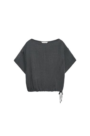 CAMISA CAPA BAJO AJUSTABLE - Gris antracita de Zara
