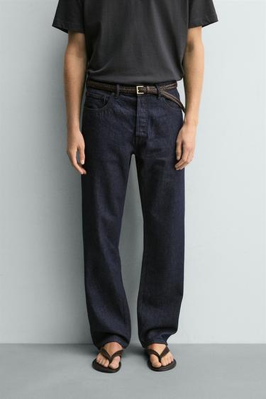 STRAIGHT-LEG JEANS - Indigo by Zara