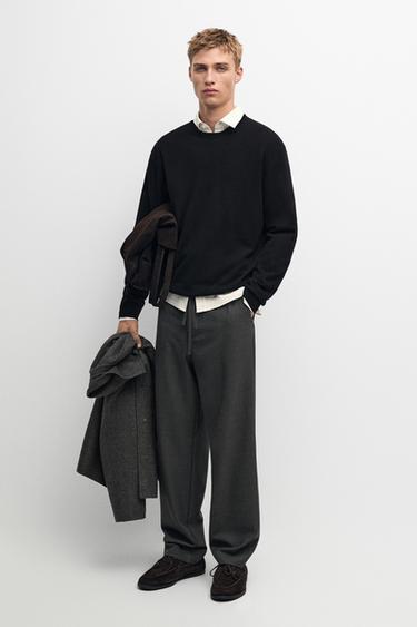 Pantalon 100 % laine total look - Gris de Zara - Image 0