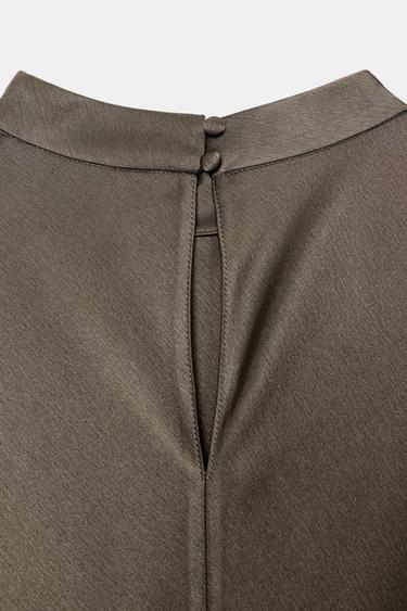 ZW COLLECTION SATIN LACE DRESS - Mink by Zara - Image 9