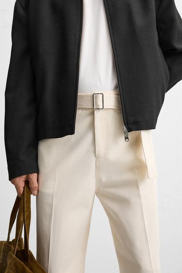 PANTALON STRAIGHT FIT À CEINTURE LIMITED EDITION - Écru de Zara - Image 5