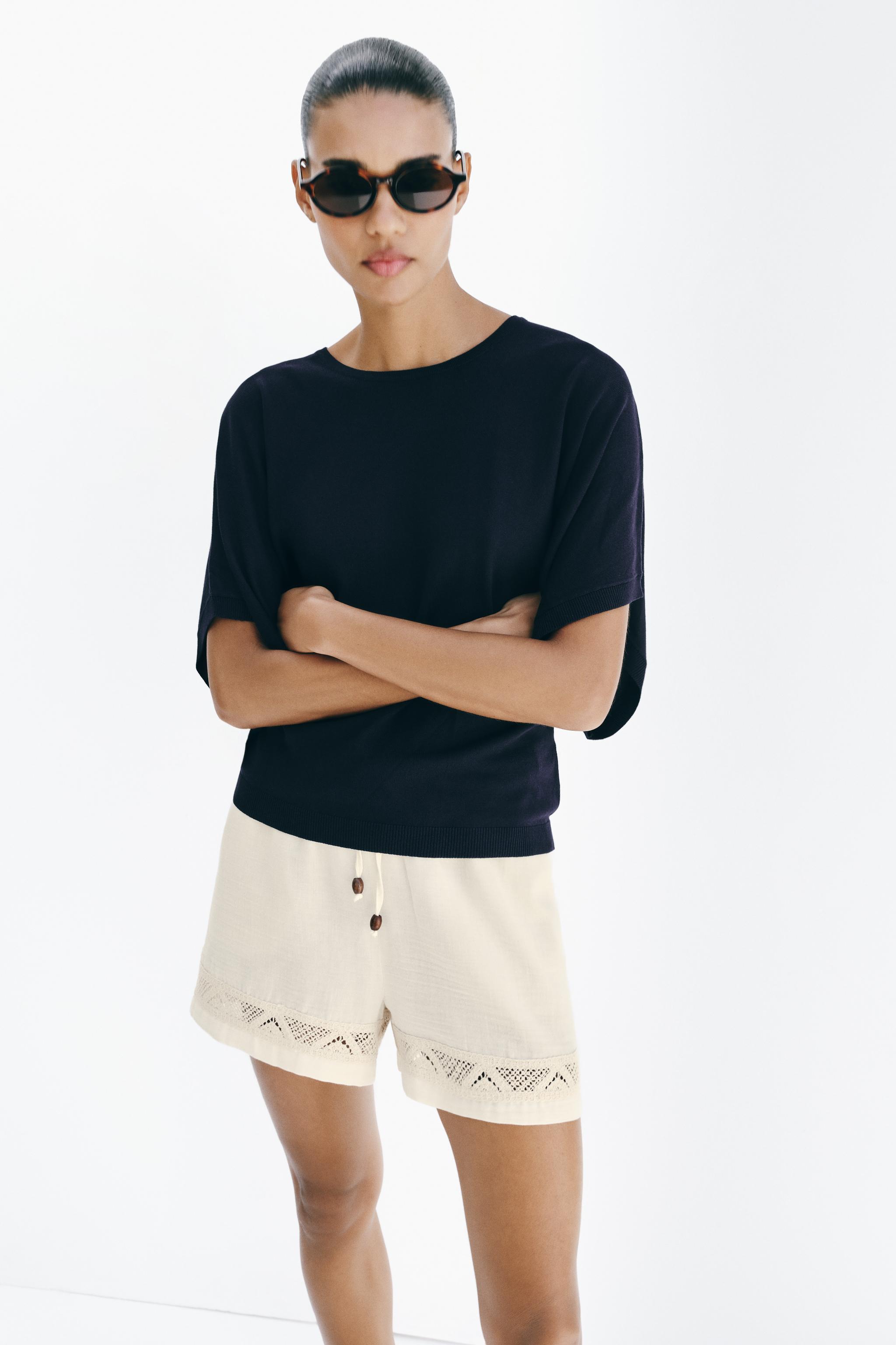 TOP EN MAILLE MANCHES AMPLES