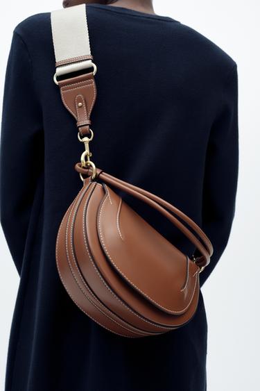 BANDOLERA PESPUNTE CANVAS - Tostado oscuro de Zara