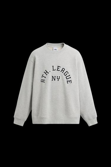 Zara TEXT PATCH SWEATSHIRT - Gray marl - Image 0