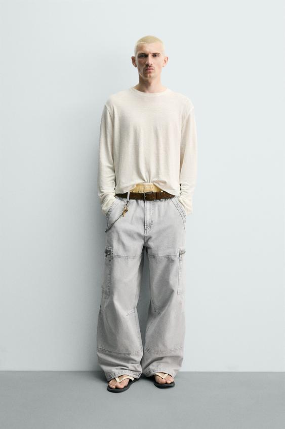 WASHED PARACHUTE CARGO TROUSERS - Light grey by Zara - Image 0