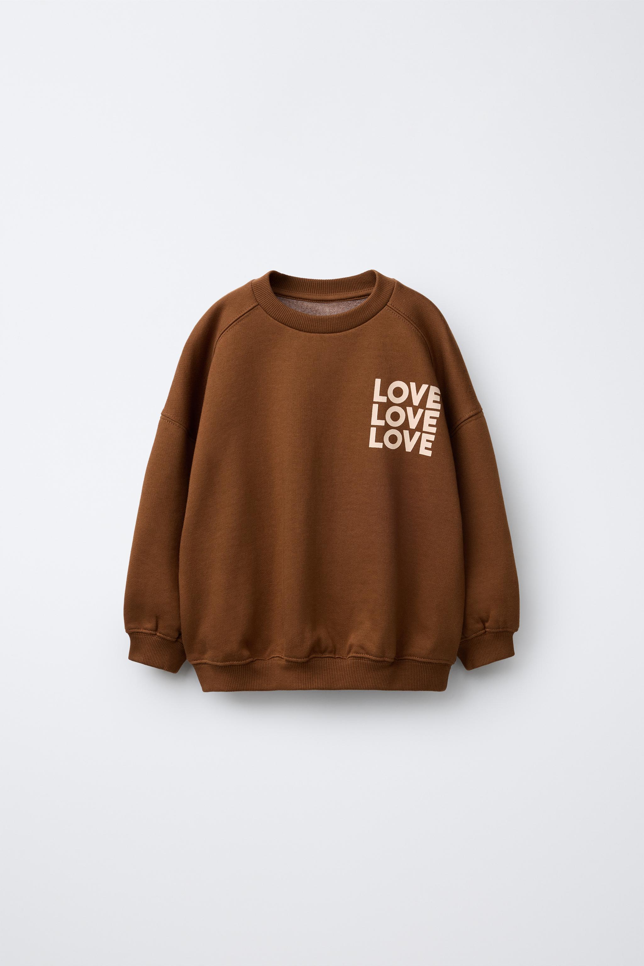 lovely♡ TEXT PRINT SWEATSHIRT - Clay | ZARA United States