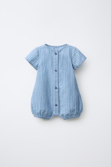 BABYGRO ÀS RISCAS - Azul-médio da Zara