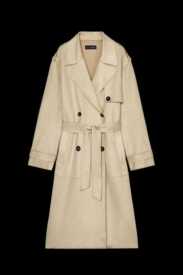 MITTELLANGER TRENCHCOAT IN WILDLEDEROPTIK - Beige von Zara - Bild 0
