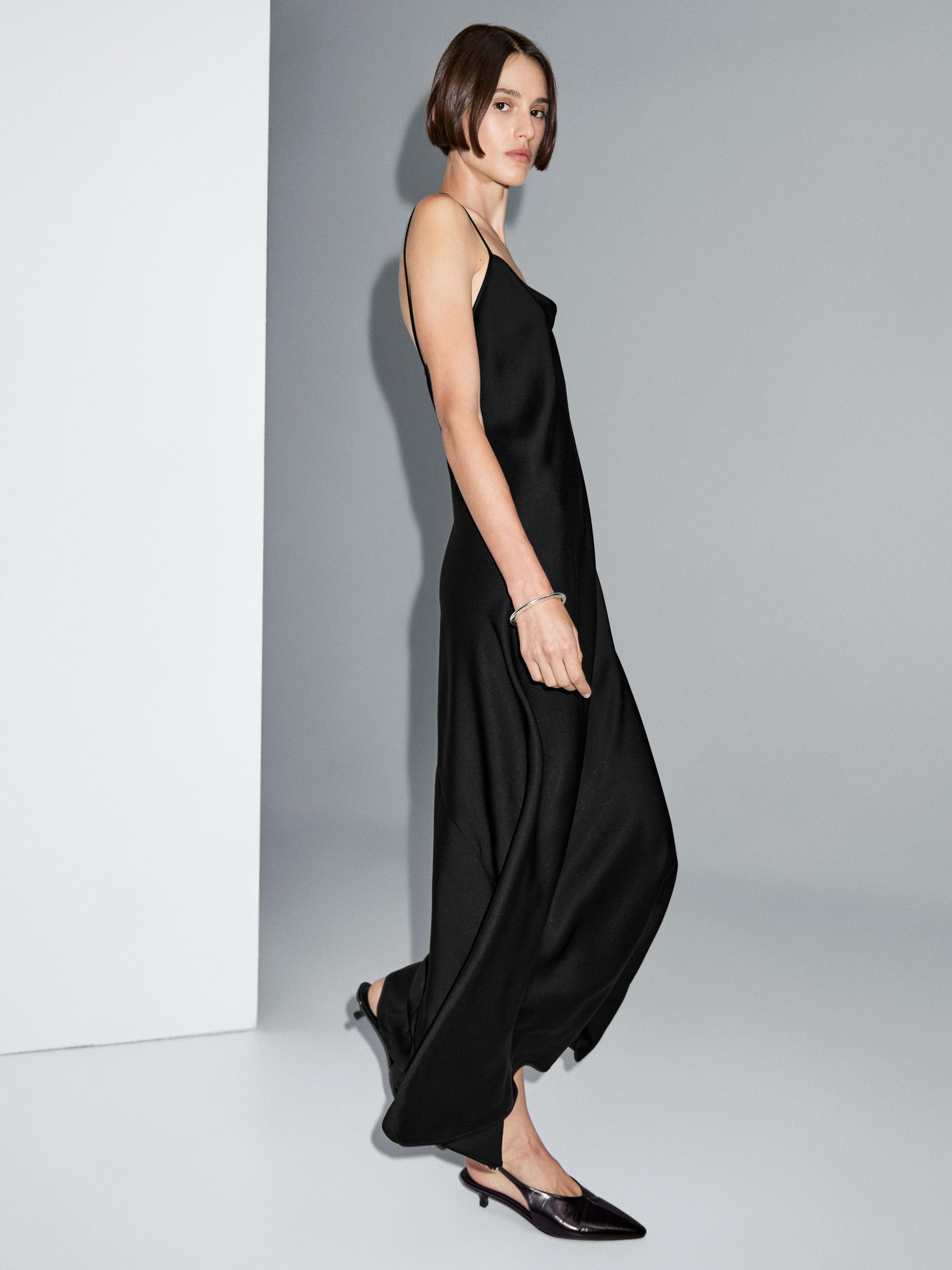 Long crepe camisole dress