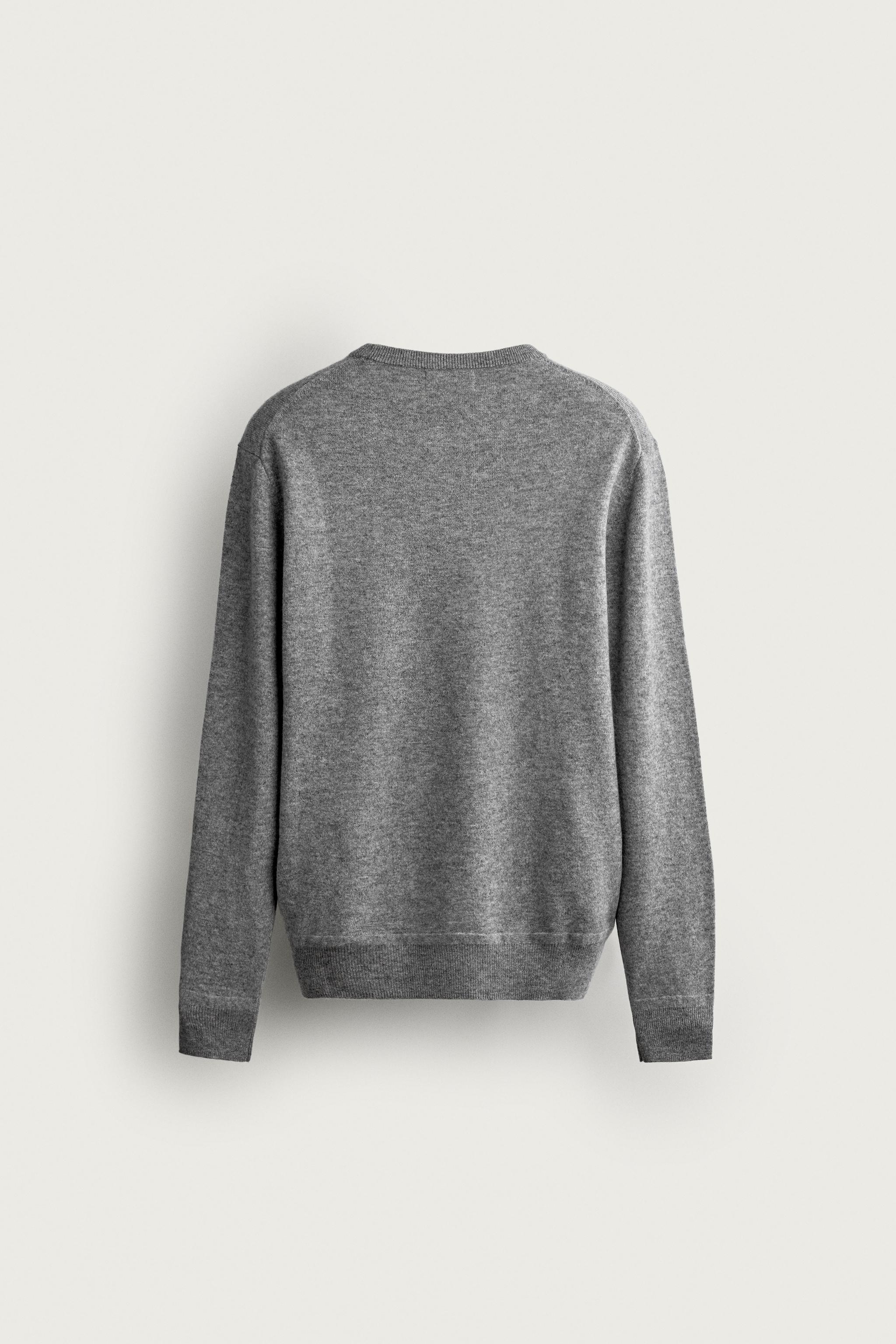 RELAXED FIT WOOL JUMPER — Mid-gray