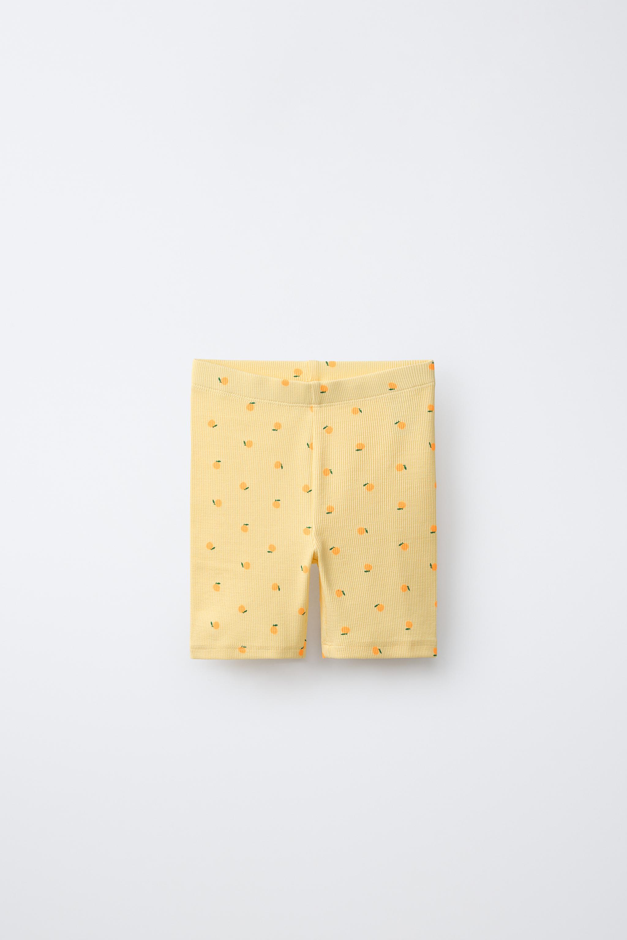 TWO-PACK RIB CYCLING LEGGINGS WITH LEMONS AND STRAWBERRIES