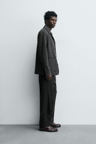 PANTALON 100% LAINE - Gris anthracite de Zara - Image 3