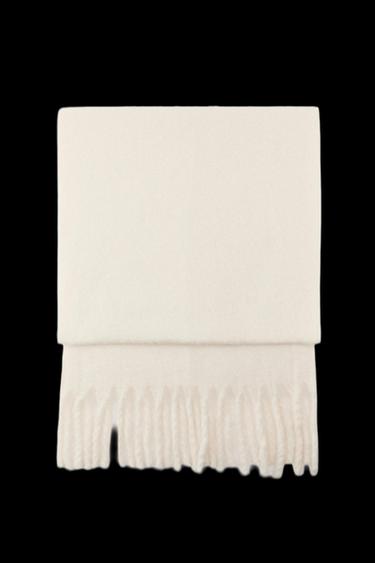 ÉCHARPE UNIE À FRANGES - Écru de Zara - Image 0