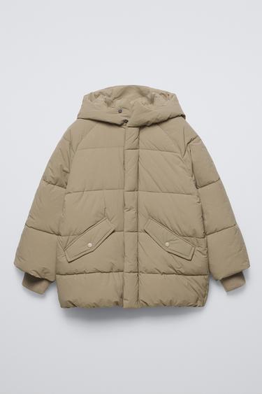 Zara LONGLINE QUILTED JACKET - Sand