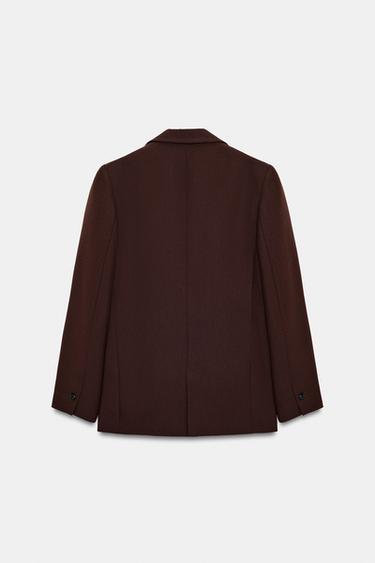 VESTE DROITE À ÉPAULETTES - Marron clair de Zara - Image 9