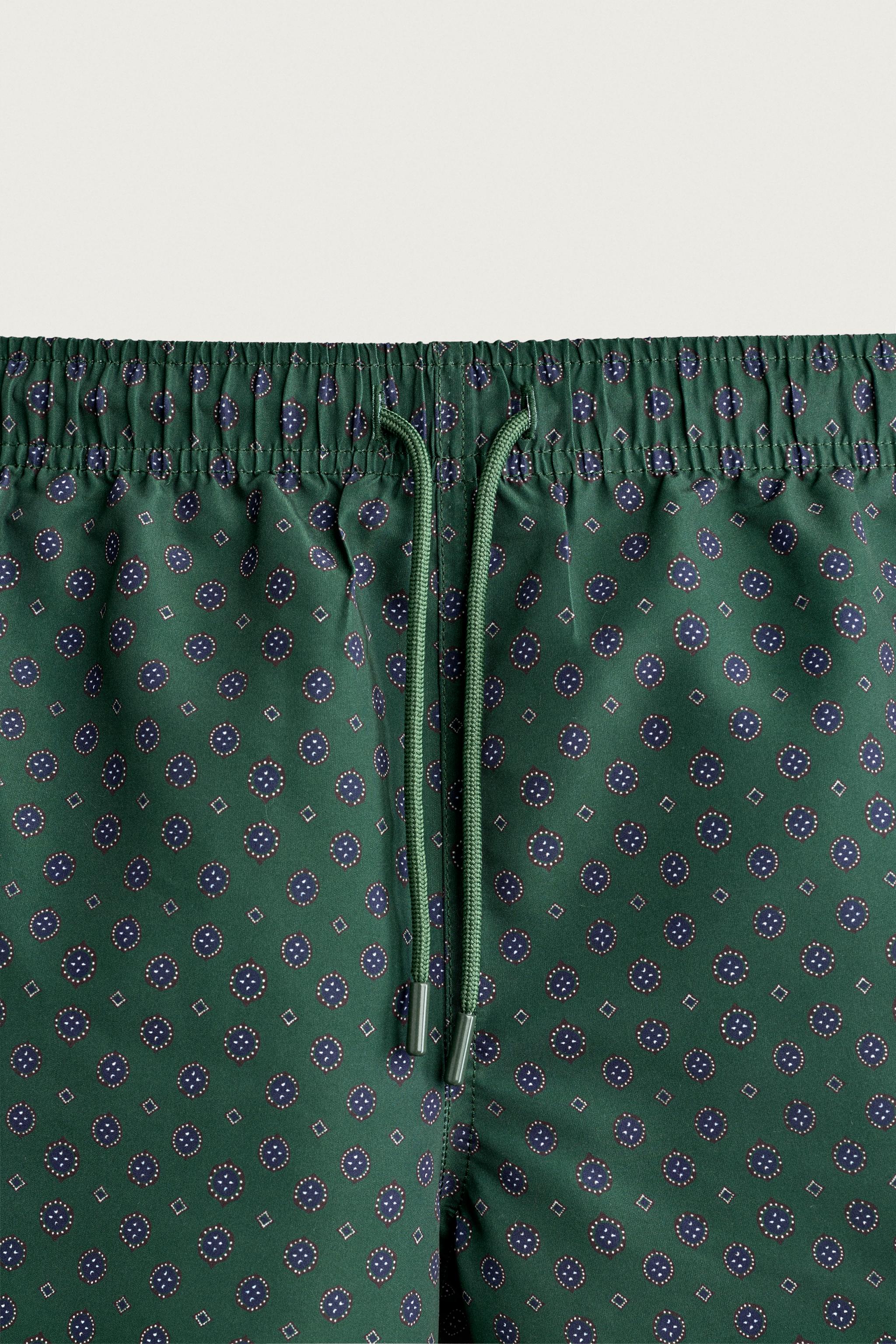GEOMETRIC PRINT MID-LENGTH SWIM TRUNKS