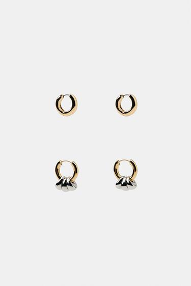 PACK OF ASSORTED HOOP EARRINGS - Gold / Silver by Zara - Image 3