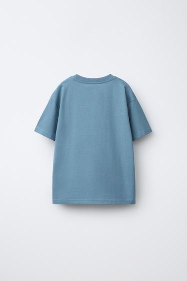 JOGGING SLOGAN T-SHIRT - Mid-blue by Zara - Image 1