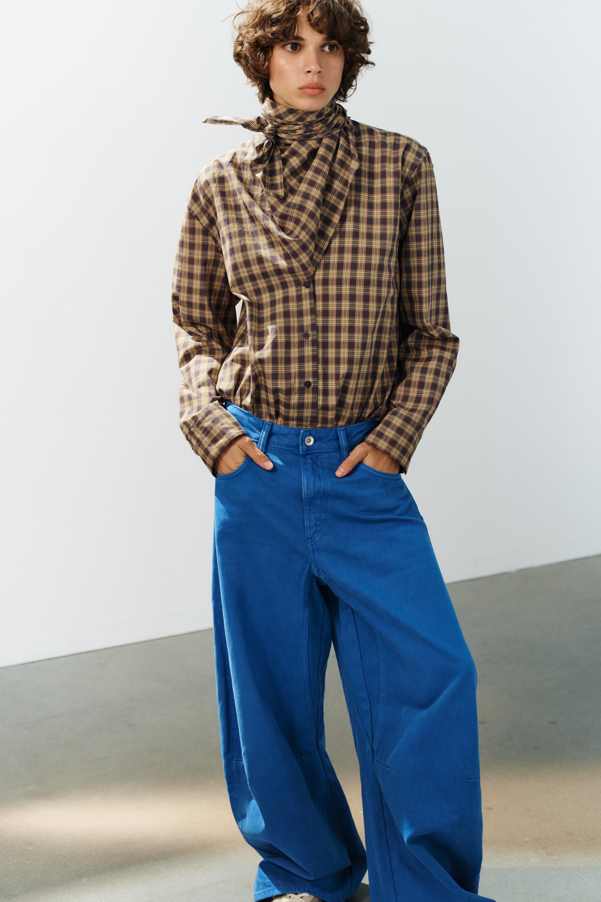 TRF MID-RISE BALLOON JEANS — Bluish
