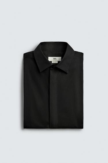 REGULAR FIT SHIRT - Black by Zara - Image 8