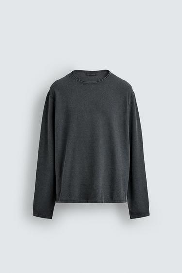 JERSEY ESTRUCTURA LAVADO - Azul medio de Zara - Imagen 0