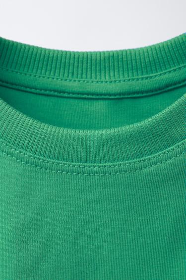 PLAIN T-SHIRT WITH POCKET - Green by Zara - Image 2