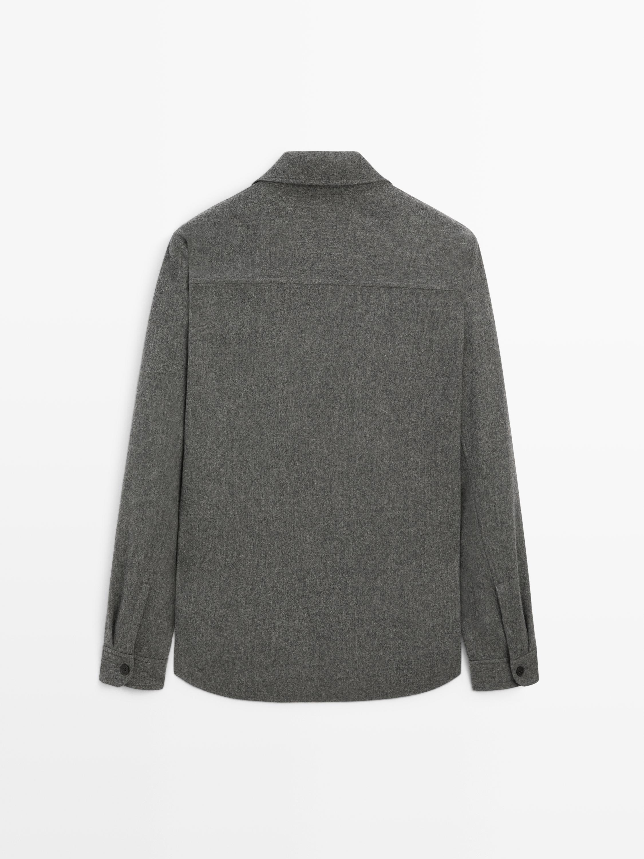 Wool blend overshirt with pockets