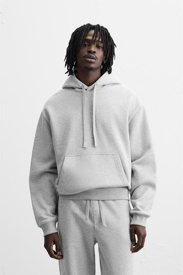 FELPA BASIC CAPPUCCIO - Grigio mélange di Zara
