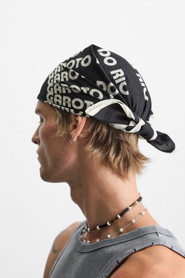 TEXT PRINT BANDANA - Black by Zara - Image 2
