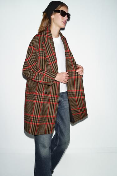 OVERSIZE CHECK COAT - Multicoloured by Zara - Image 4