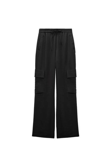 SATIN EFFECT CARGO PANTS