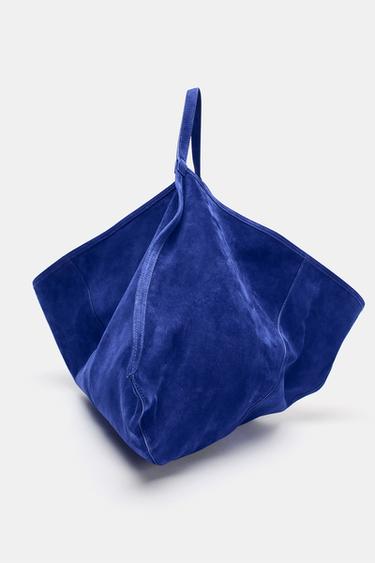SUEDE BUCKET BAG - Blue by Zara - Image 0