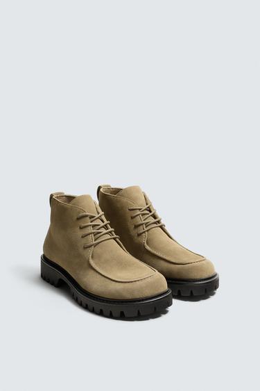 LEATHER BOOTS - Beige by Zara