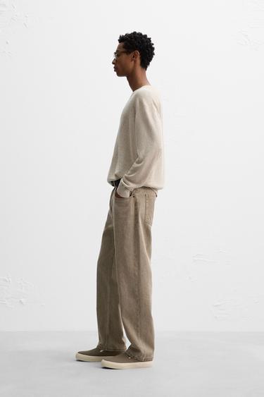 LIGHTWEIGHT LINEN SWEATER - Beige marl by Zara - Image 3