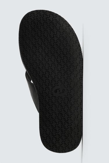 SANDALES À BRIDES EN CUIR - Noir de Zara - Image 3