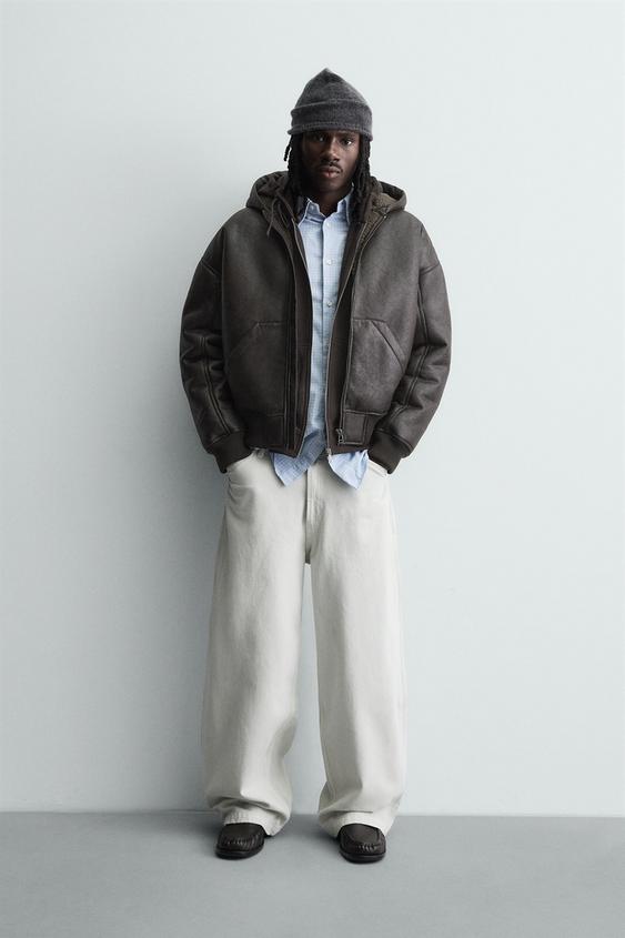 BLOUSON EN MATIÈRE SYNTHÉTIQUE DOUBLE FACE