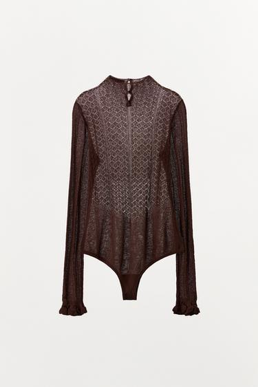 BODY BIMATIÈRE EN MAILLE - Marron de Zara - Image 5