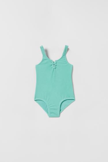 KIDS/ BAÑADOR ESTRUCTURA CORDONES - Verdoso de Zara - Imagen 0
